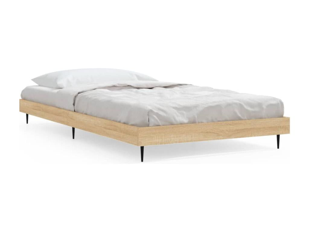 Letto in legno ingegnerizzato naturale, 90 x 190 cm