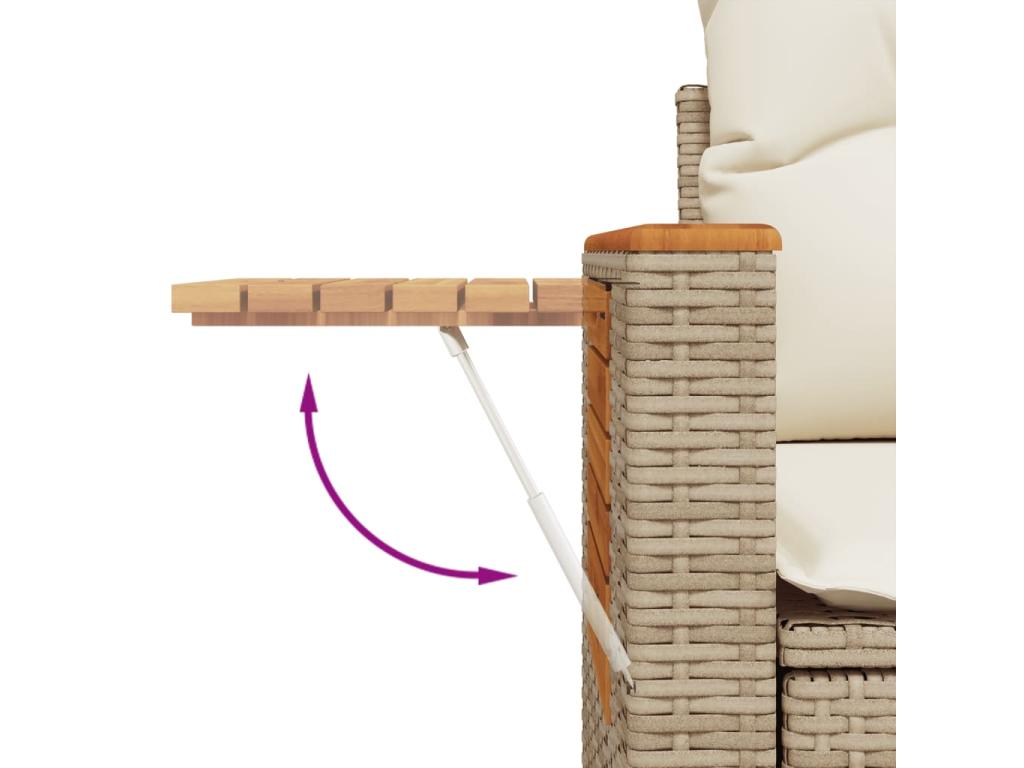 Set di mobili da esterno in vimini intrecciato in resina beige - dlz1766567710651