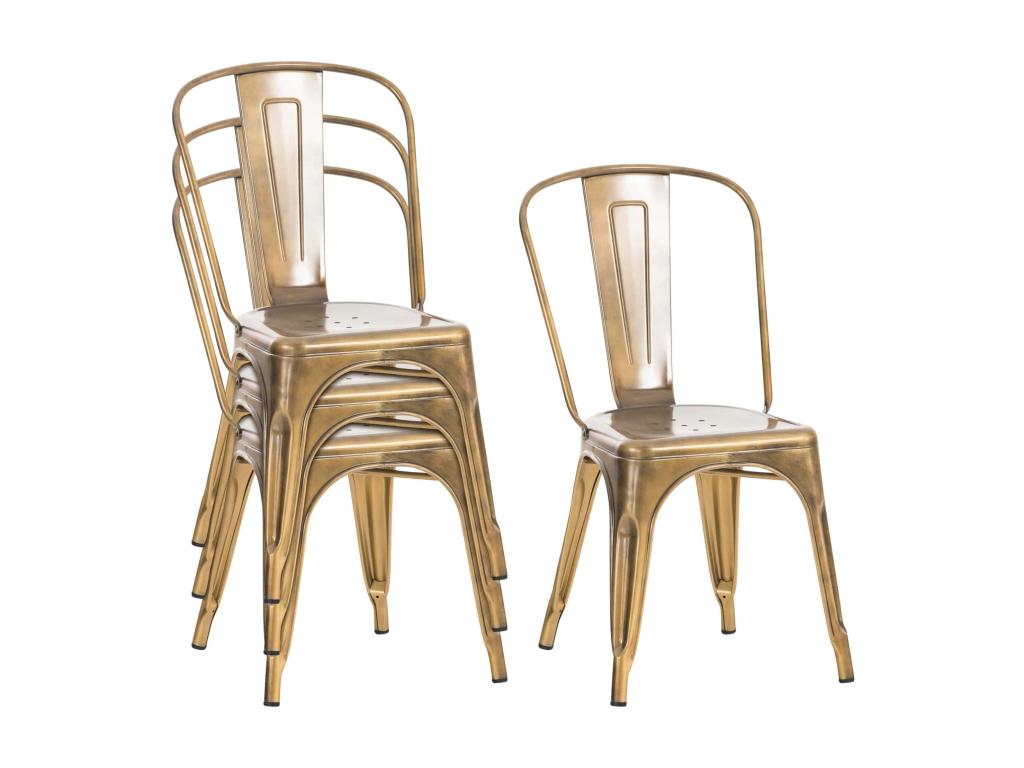 sedia in metallo dorato