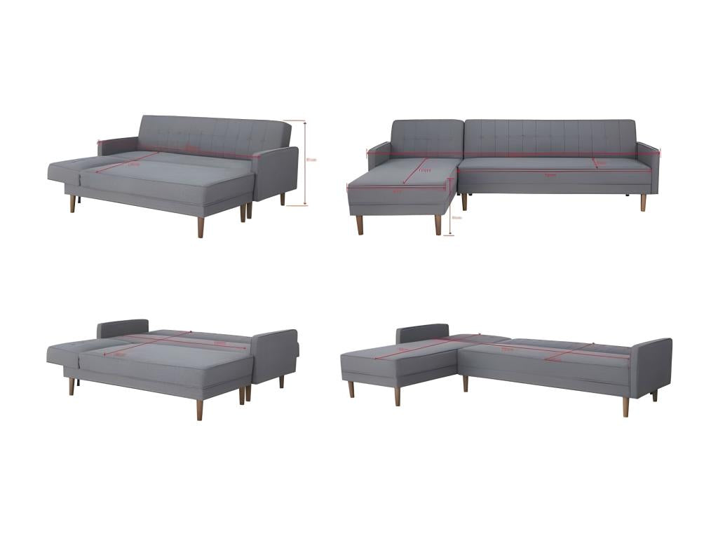 Divano in tessuto grigio - dlz1766568601844