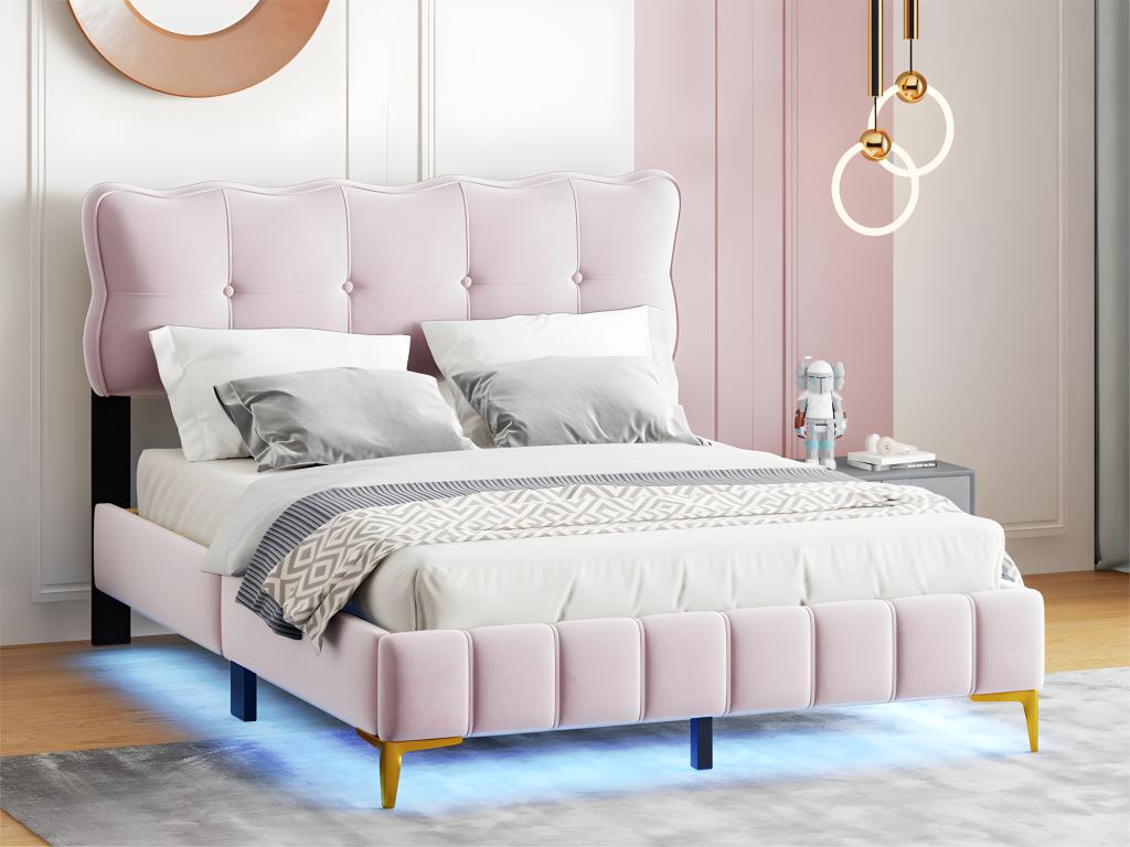 Letto in velluto, 140 x 200 cm