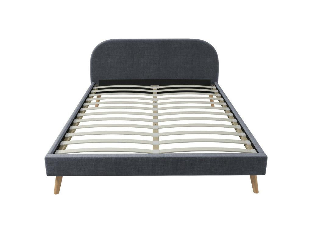 Struttura del letto in tessuto grigio