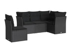 Set di mobili da esterno in vimini intrecciato in resina nera - dlz1766567881501
