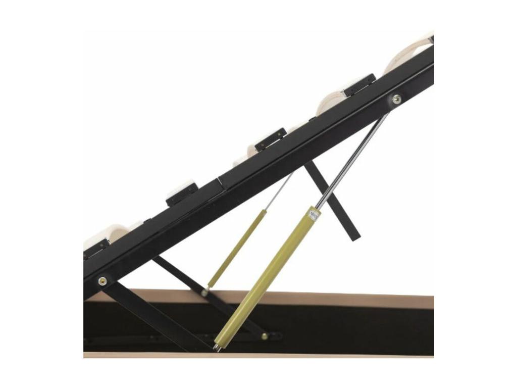 Letto in pelle beige, 140 x 200 cm