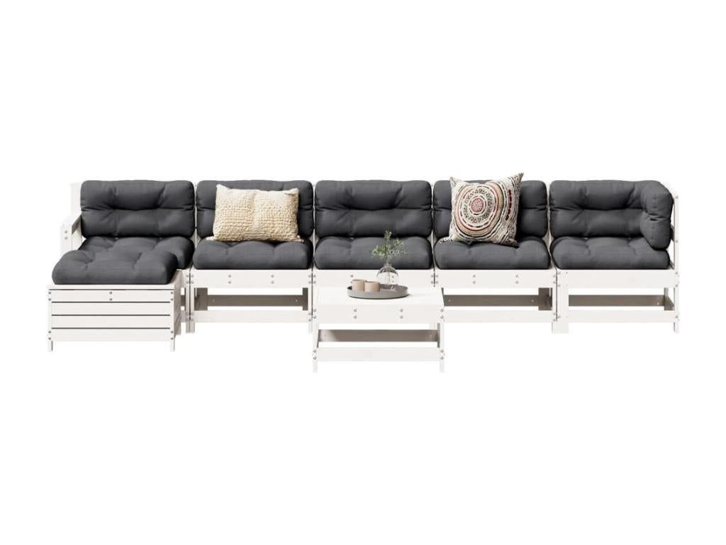 Set di mobili da esterno in legno di pino bianco - dlz1766568512825