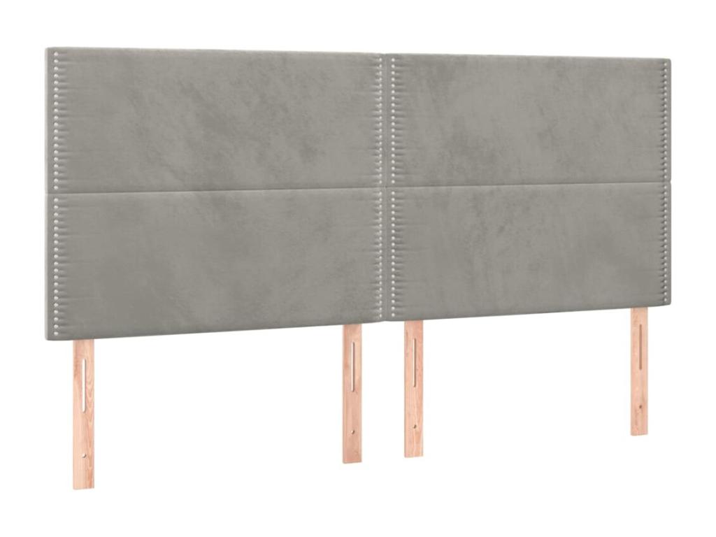 Letto in velluto grigio, 80 x 5 x 78 cm